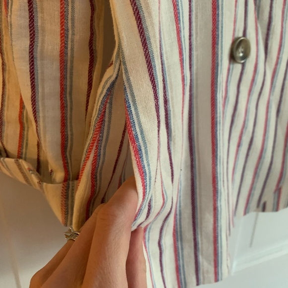 Dolan Left Coast for Anthropologie Stripe Linen Blazer - Picture 5 of 7